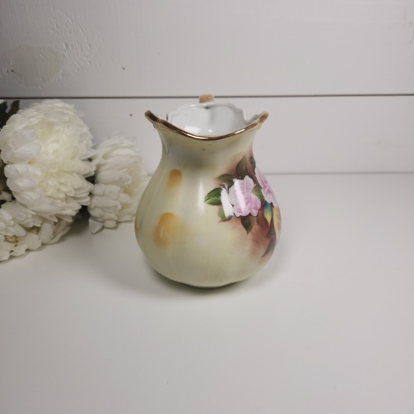 VTG Porcelain Hand-Painted Floral and Gold Trim Water Pitcher, Japan- Ornate - Picture 3 of 9